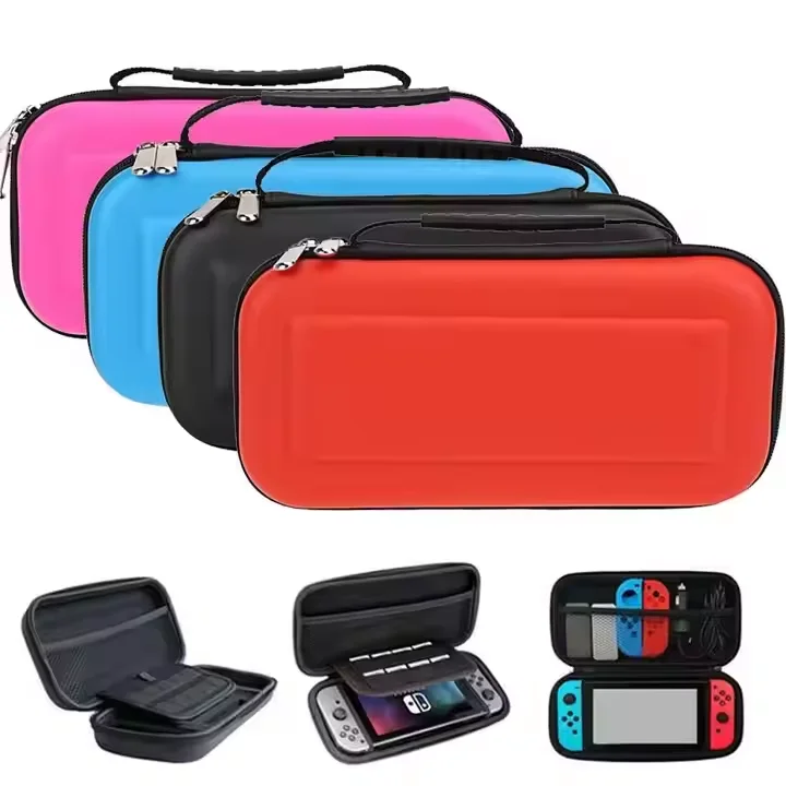 Retro Handheld Game Console Carrying Case Hard EVA Travel Bag with Built-in Mesh Storage for Cable Game Card