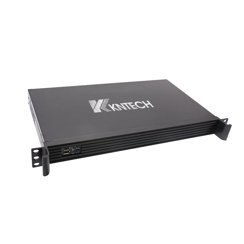 
Office VOIP server black metal 1U management Kntech KNTD-200 CE 200 users registered with internet phones 