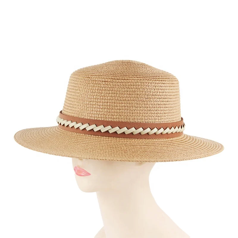 Summer Outdoor Simple Leisure Sunshade Sunblock Straw Hat Flat Top Straw Knitted Hat For Men And Women