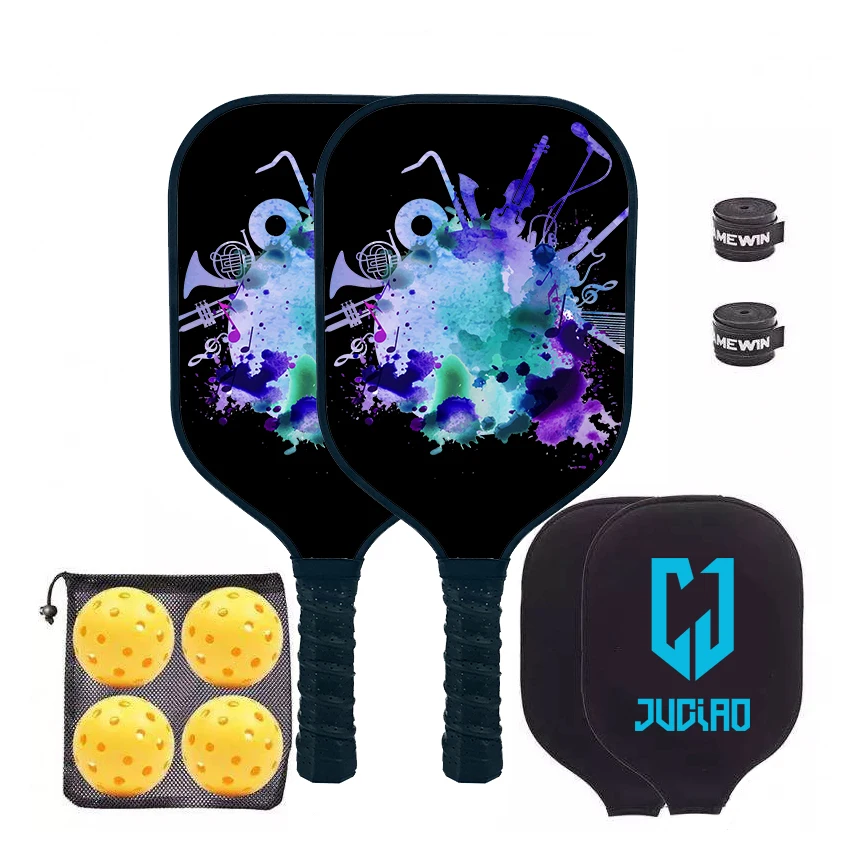 JUCIAO usapa approved carbon graphite model t700 carbon fiber pickleball paddles set of 4