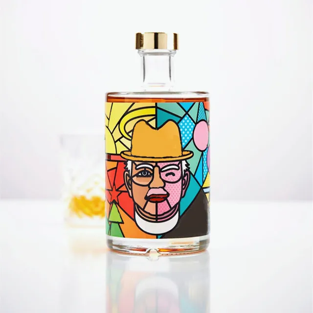 Модные пустые стеклянные бутылки для пива водки виски напитков 200ml375ml500ml750ml