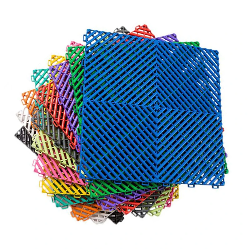 Easy Clean Floor Tiles Pvc Modular Interlocking Cushion Anti-slip Drainage Interlocking Garage Floor Tiles For Warehouse