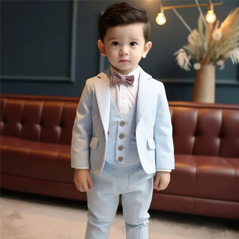 Custom Clothing Looks Sharp 1Y to 6Y Boys Suits Baby Birthday Cloth Set Classic Long Sleeve Wedding Suits for Kids Boys