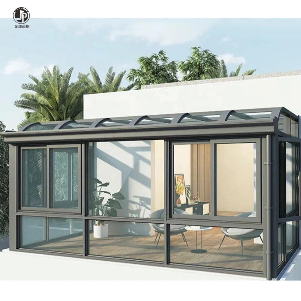 Aluminum double tempered glass solarium Summer house Free standing room Solarium Winter garden