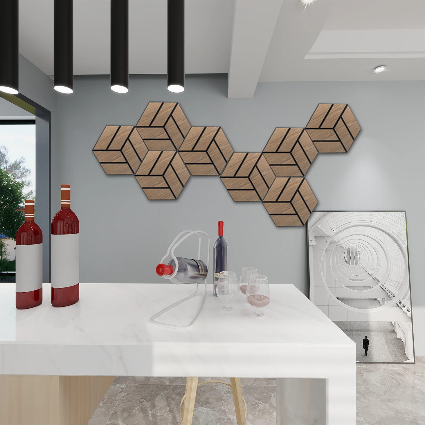 Kasaro Innovative Small Hexagon Wall Panel Acoustic Panels for Modern Noise Reduction