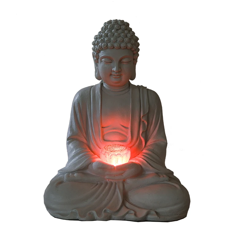 
Religious Statue Garden Craft Magnesia Chinese Tall Large Of Buddha Statue garden decoration Buda Buddha posag solar lamp 