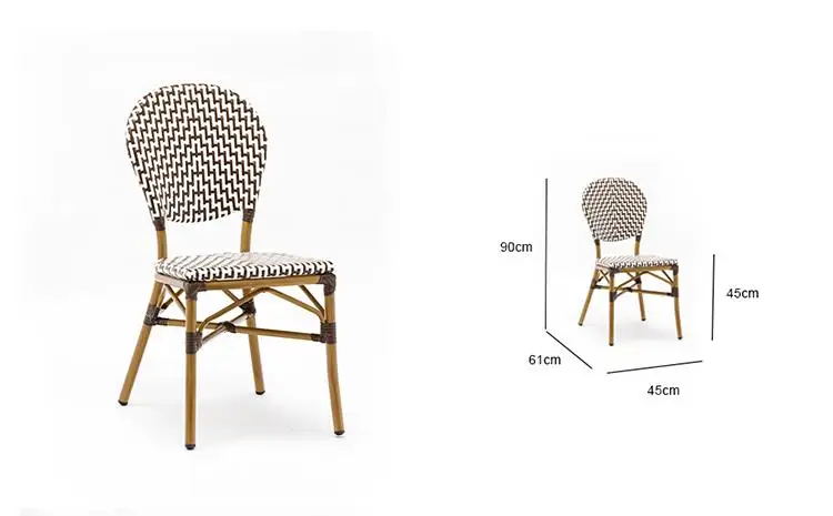 Cheap Aluminium PE Wicker Rattan Chair UV Resistant Options Color Outdoor