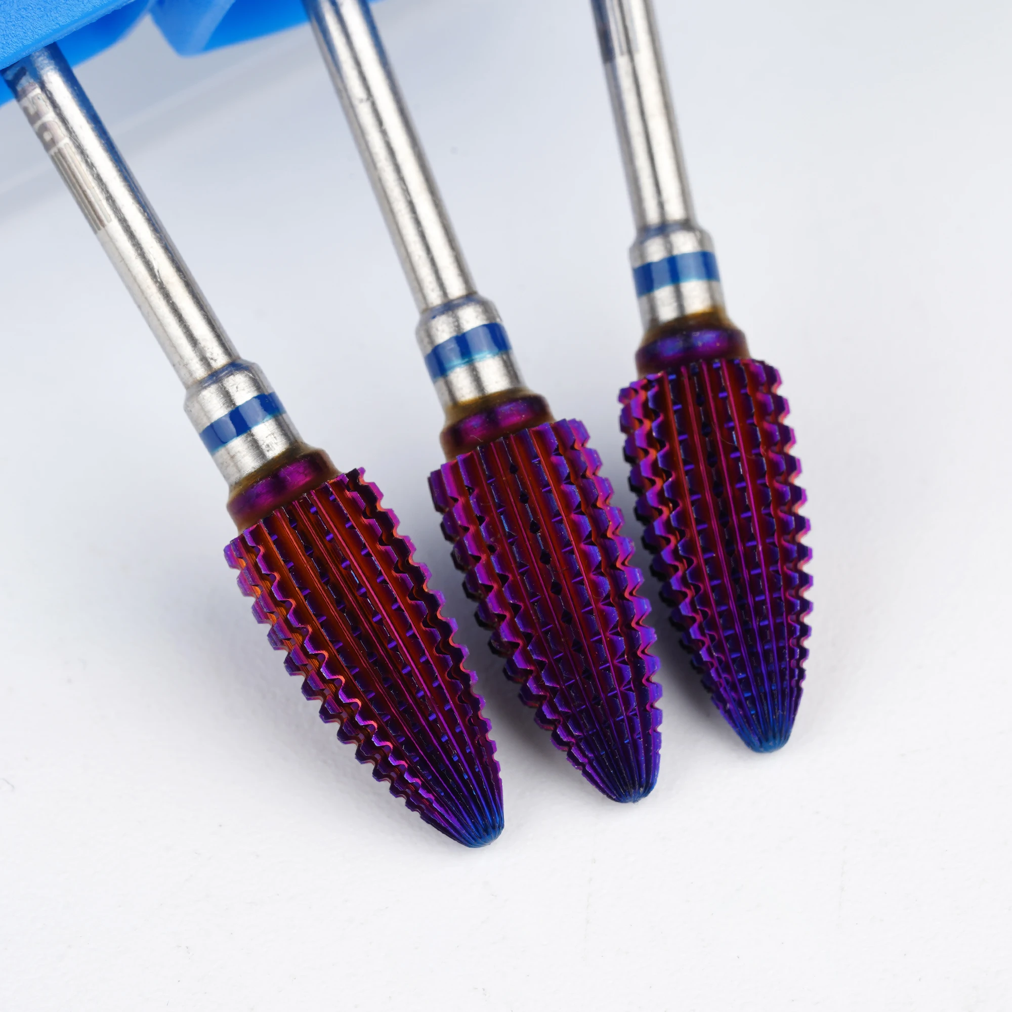 Fast Remove Gel 5 in 1 Oval Tornado Bits Purple Coating Durable Safety Bits Nail Polishing Tungsten Carbide Nail Drill Bit
