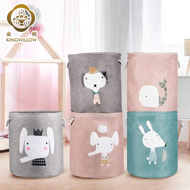 Wholesale Handmade Collapsible Large Round Kids Storage Bin Clothes Laundry Hamper toy Hamper Basket