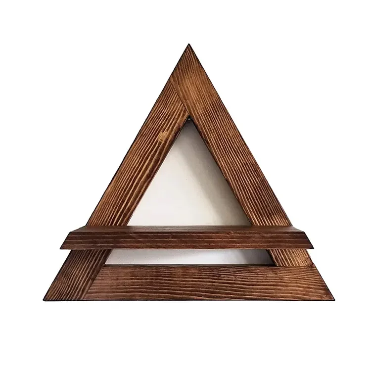 Home Decor Rustic  Floating Wall Shelves Triangle Pine Wood Hanging Wooden Wall Shelf