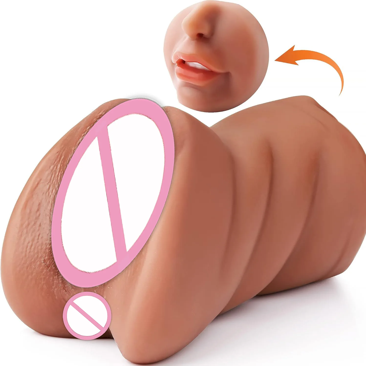 3 IN 1 Vaginal Anus Masturbation Cup Double Head Sex Real Deep Throat Male Masturbator  Sexy Toys for Men Adult Products