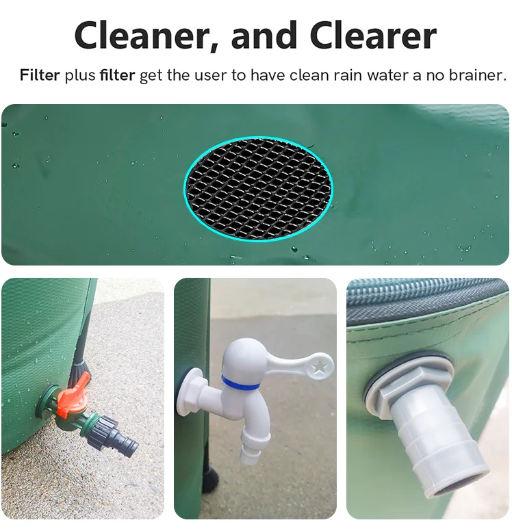 GARTENKREFT Large Liter Portable Water Tank Aqua Tank Storage Collapsable Pvc Rain Barrel