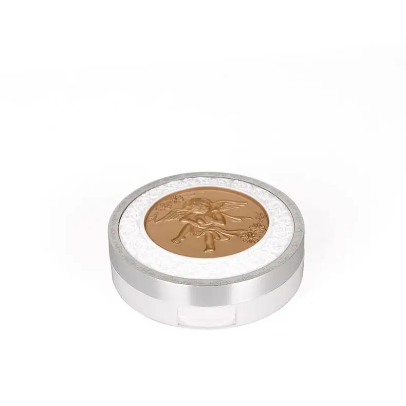 59mm Pan 8g Angel pattern Christian  Elegant pressed powder empty cosmetic powder compact case  make up case  with mirror