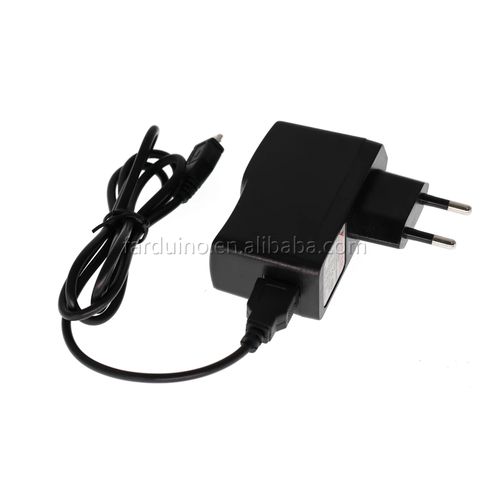 Адаптер для зарядного устройства Micro USB 5 В 2 А кабель питания Raspberry Pi 3 B + новейший европейский стандарт