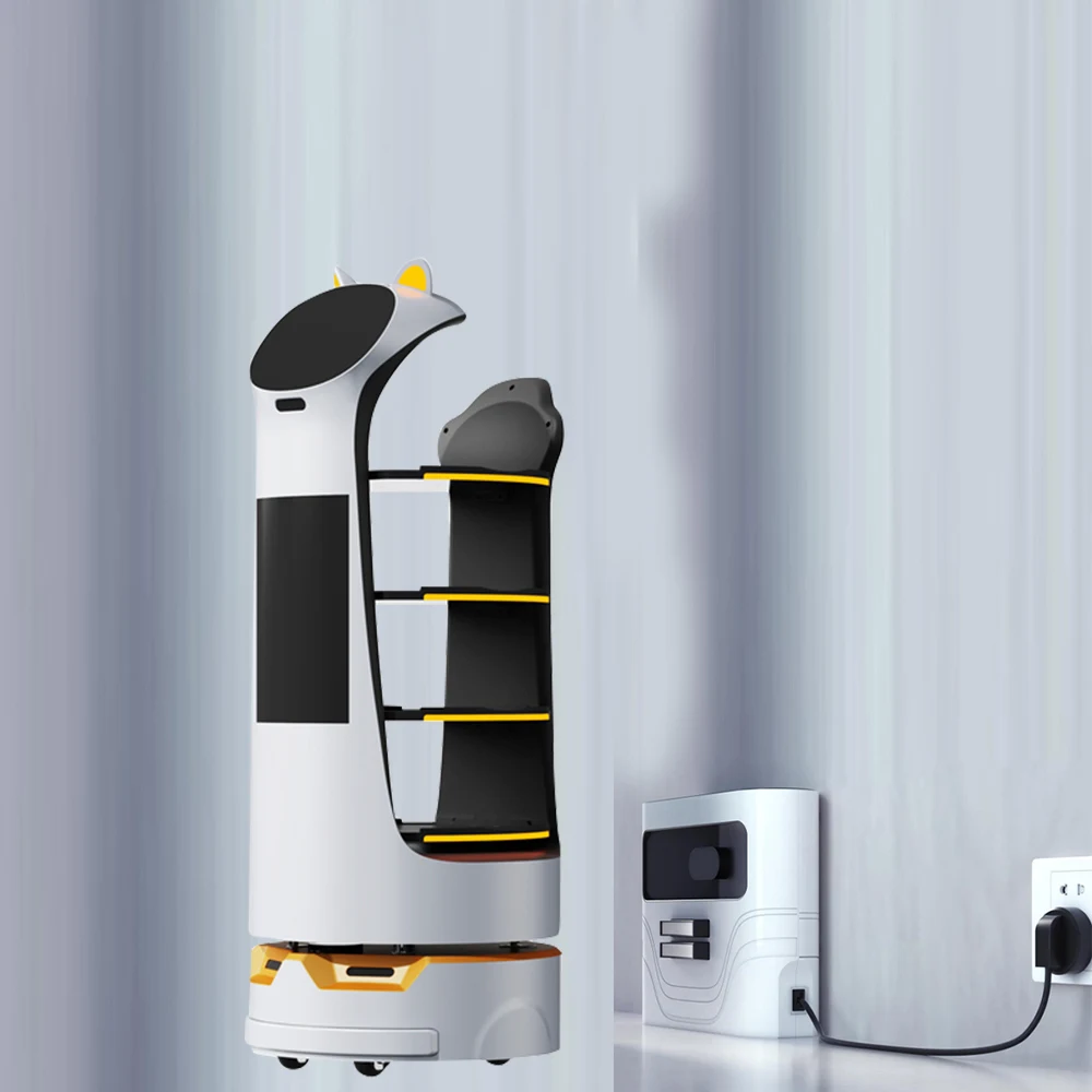 Anseboo Fast Food Delivery Robot Autonomous Smart Commercial Meal Delivery by Robot Self Driving With Screen For Restaurant
