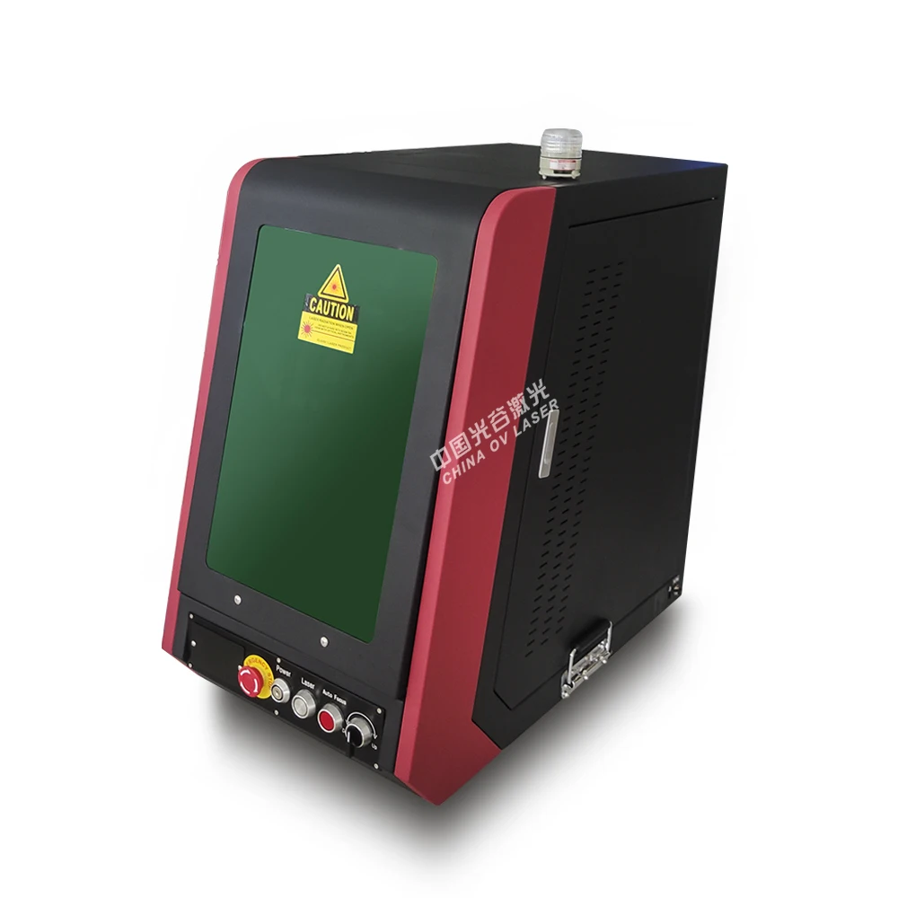 Animal ear tag pet ID tabletop metal engraving machinery 20w 30w 50w optical fiber laser marking printing machine