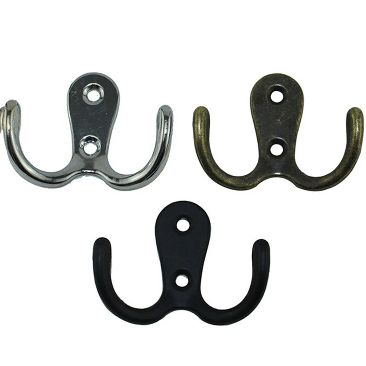 Clothes Cabinet Decoration Accessories Hook Antique Zinc Alloy Double Metal 55x41mm Clothing Multifunction Hooks & Rails