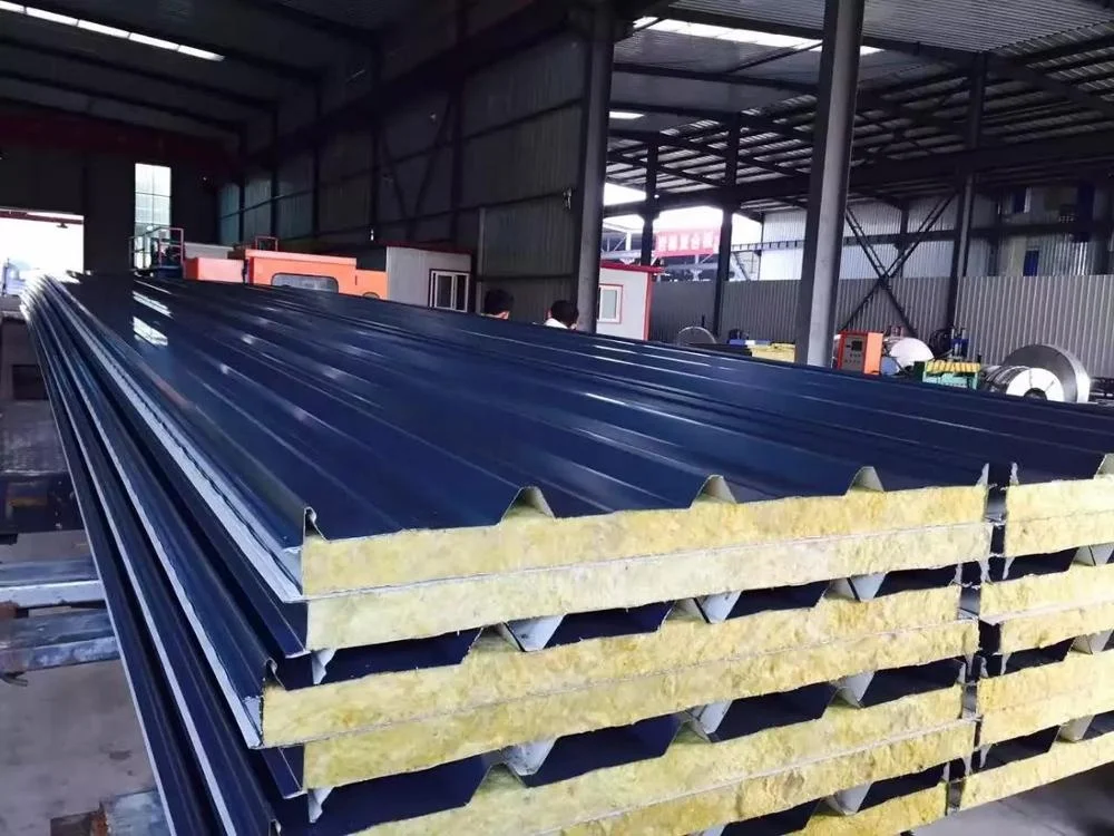Best Selling A1 GRADE Fire Rated Corrugated Roof Panel rock wool Sandwich Panel