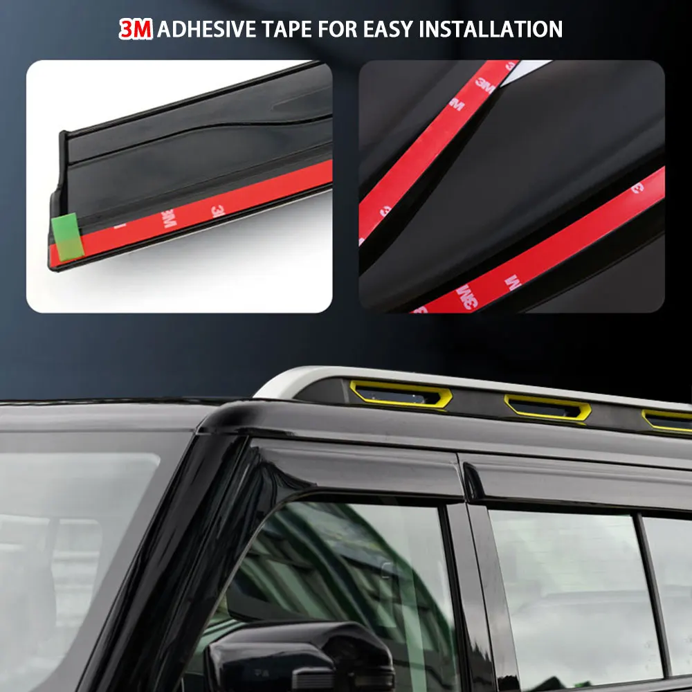 Automotive Side Window Visors Vent Guard Shade Sun Rain Guards Wind Deflectors For Jetour Traveler T2 2023 2024