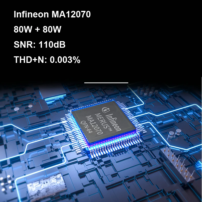 MA12070 2*80W Infineon BT NE5532  VU Meter Digital Audio Power Equalizer Amplifier