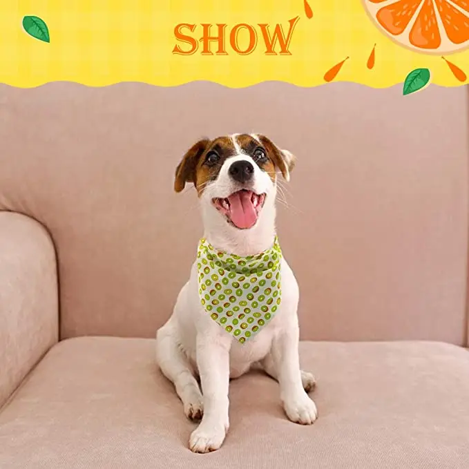 Cute Dog Bandana Fruit Hawaii Pattern Cooling Summer Style Soft Dog Triangle Custom Pet Bandana