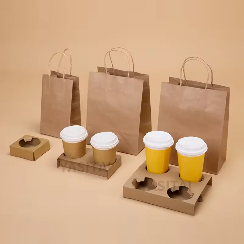 2 or 4 cup holder  Disposable Paper Coffee Cup Holder use for drinks holder