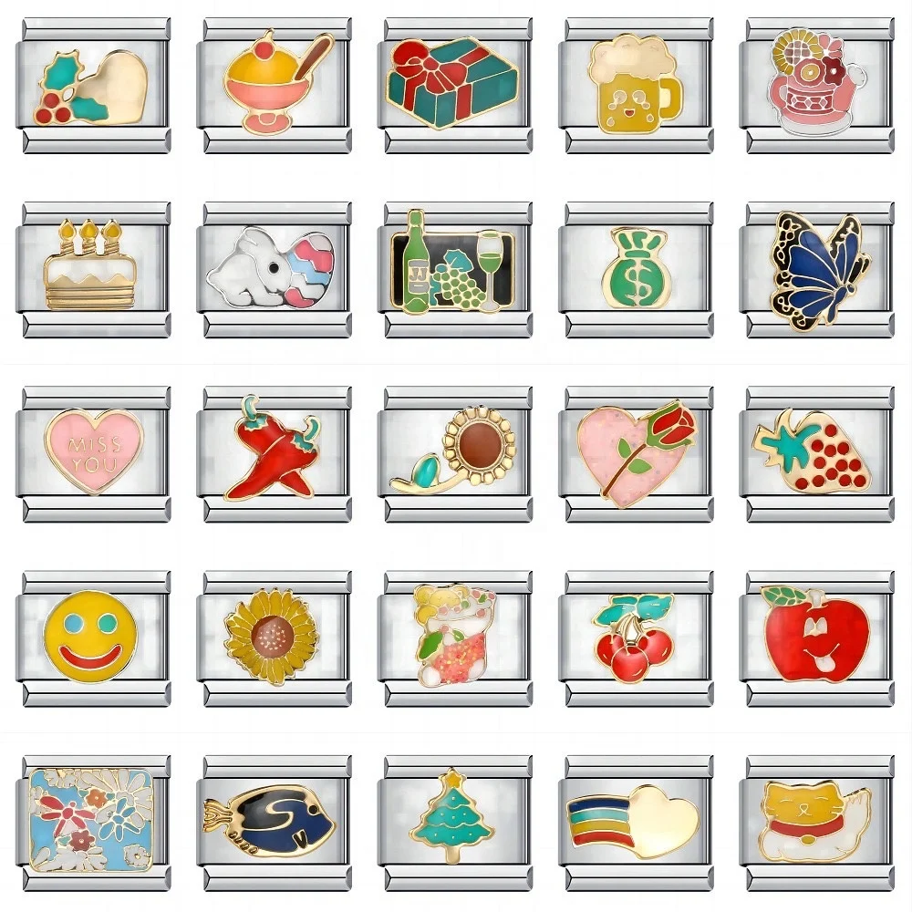 MOYAMIYA 1000 plus Stainless Steel cartoon DIY charms Titanium Italian Charm  jewelry making beads fashion jewelry