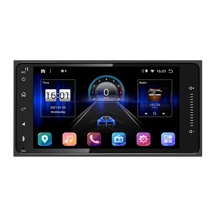 
High Quality 7Inch 2+32Gb Aux Usb Wifi Bt Dsp Carplay Stereo Radio Music For Toyota 2 Din Multimedia Gps Vedio 