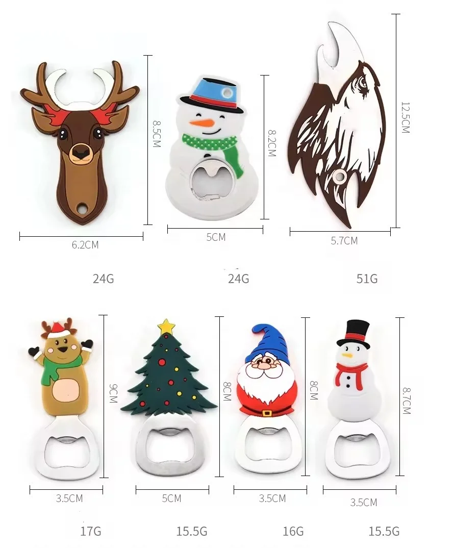 Creative Cute Silicone Cartoon Soft Rubber Bottle Opener Portable Christmas Gift for Beer and Wine Corkscrews & Openers