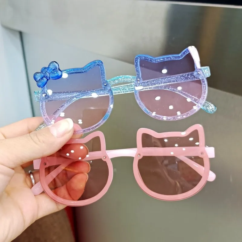 Горячая Распродажа недорогие милые модные детские солнцезащитные очки Hello Kitty