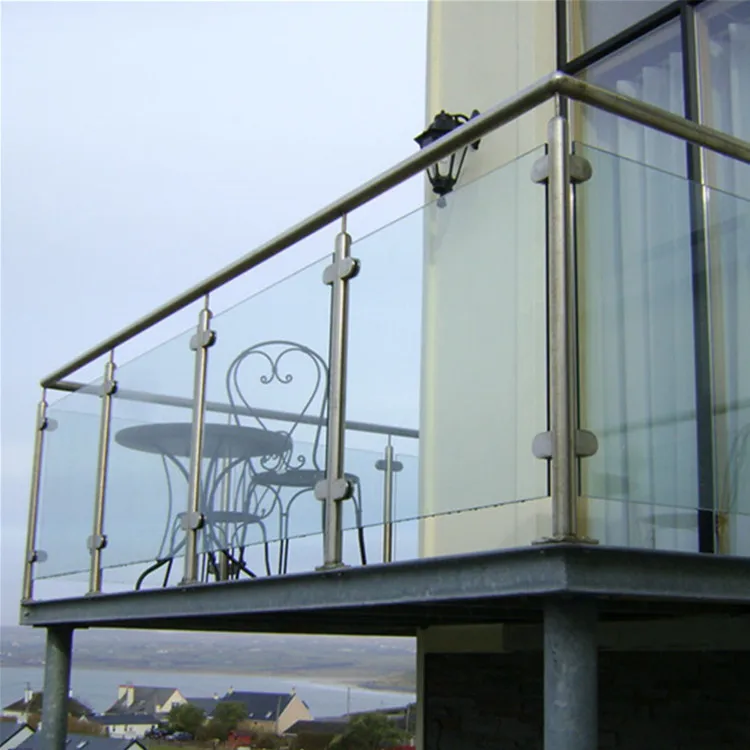 Modern Stainless Steel Outdoor Glass Railing System Glass Balustrades Handrail Post for Hotel Balcony