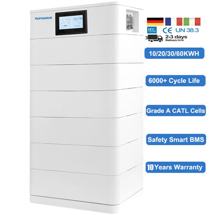 Sunwave Stackable Residential Battery Grade-A REPT Cell Energy Storage System 51.2V 153.6V 206AH 30kWh Lifepo4 Home Battery