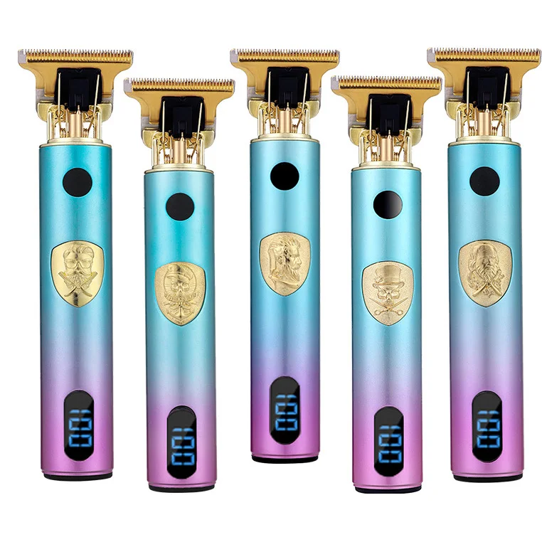 Hot Selling Professional Rechargeable T9 Men Barber Hair Clipper With Led Diapaly Hair Cutting Machine Electric Hair Trimmer