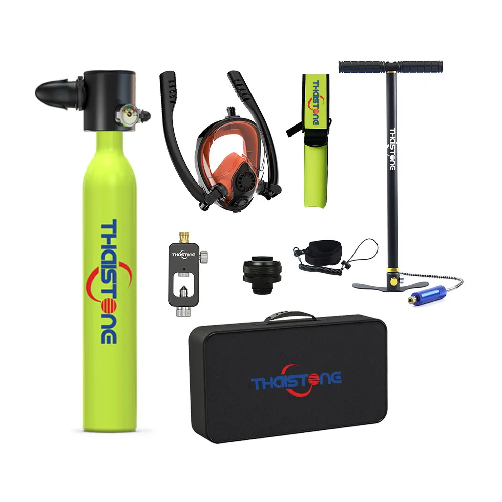 Cheap Snorkel Full Face Two Tubes Diver Mask with Oxygen Tank Pump