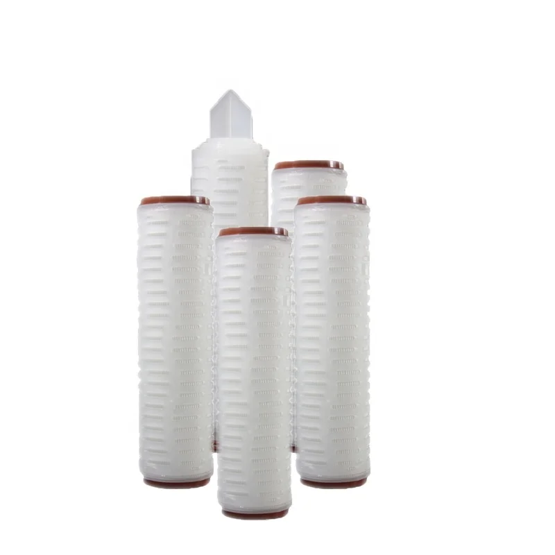 Absolute rating Hydrophobic PVDF membrane air filter cartridge with lined steel fins for gas and solvents sterile filtration