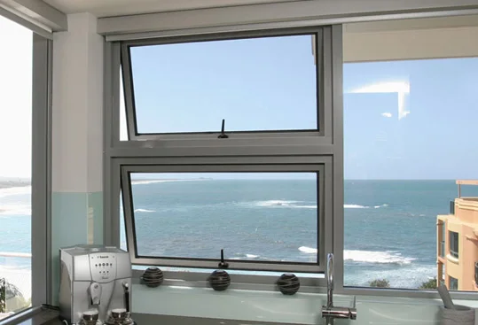 Minglei Australia Standard Double Tempered Glass Windows Aluminum Chain Winder Awning Window With Screen