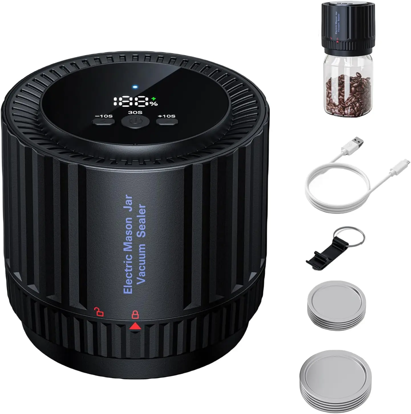 Electric mason jar vacuum sealer Kit Jar Vacuum Sealer for Canning Jars, Vacuum Sealing Machine for Food Storage