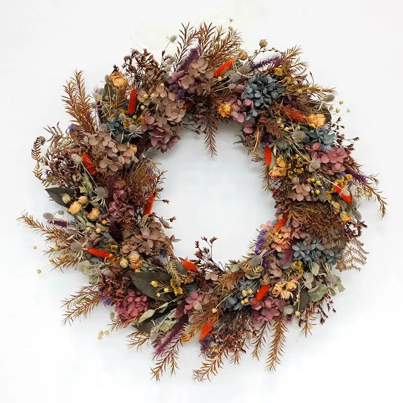 Large size free sample dried flowers wreath preserved flower garland BOHO Home decorative flowers Decorative wreaths