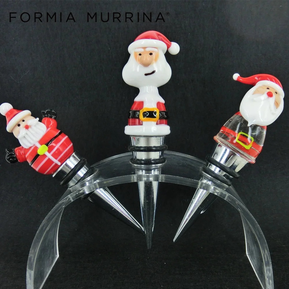 Great Christmas gifts Snow Santa Calus murano wine bottle stopper