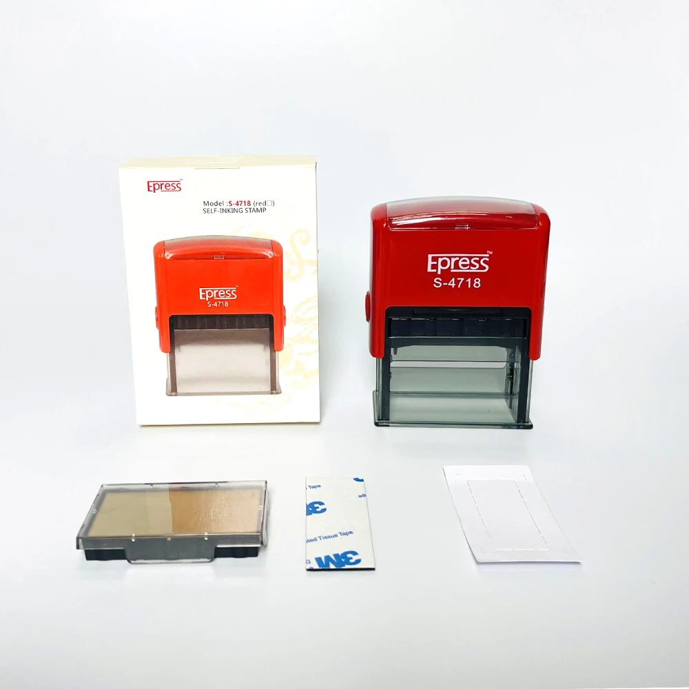 Factory Make Custom Rubber Office Self Inking Stamp Small Or Big Size Square Rubber Stamp With Ink Color And Ink Pad