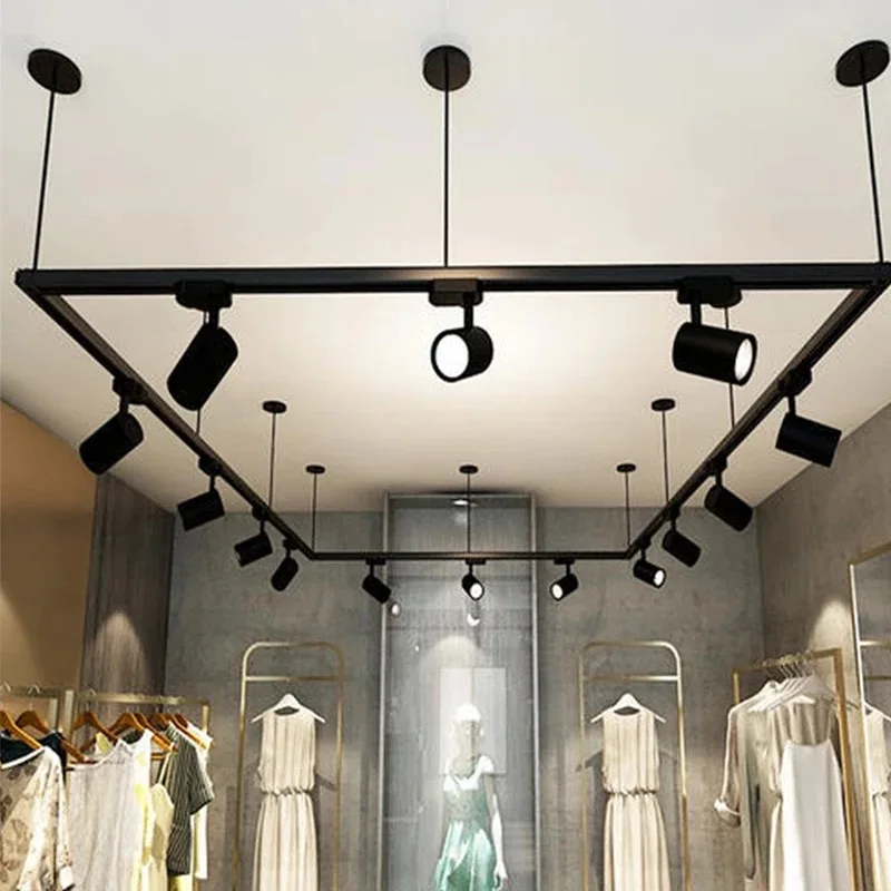 LED Track Lights Commercial 360 Degree Rotatable COB LED Track Spot Light 2 Wire 10W 20W 30W led track light square spotlight