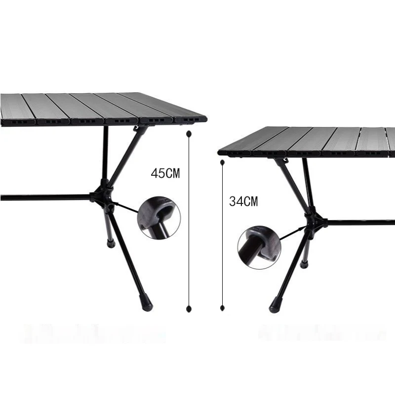 Portable Light Party Desk Height Adjustable Picnic Table Set Mini Barbecue Table Aluminum Alloy Camping Folding Table