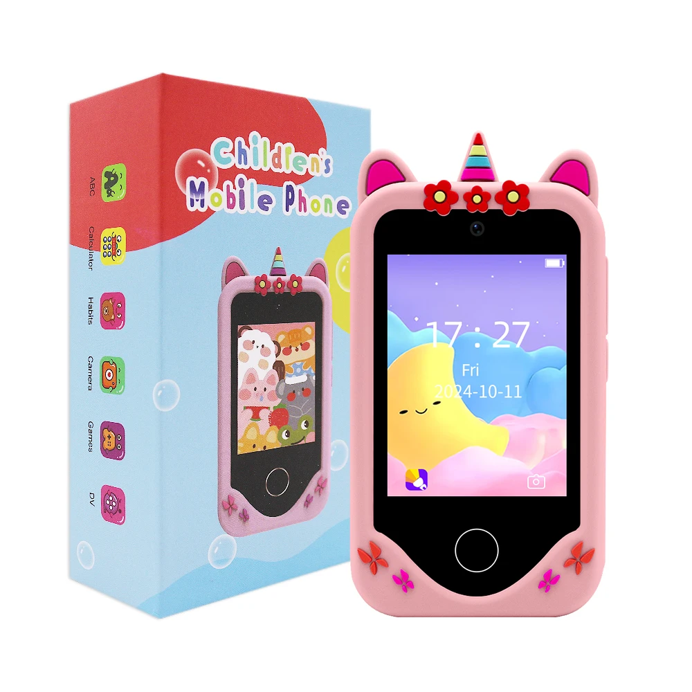 Mini Cute Kidsphone Childrensphone Kids Phone Toy Gift Pretend Play Phones With Educational Games Mp3 Music Player