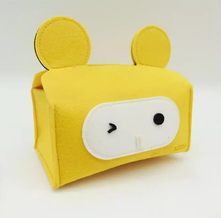 Wholesale Price Felt Facial Paper Holder Tissue Box Cover for Bathroom Vanity Countertop Bedroom Dresser Night Stand Desk