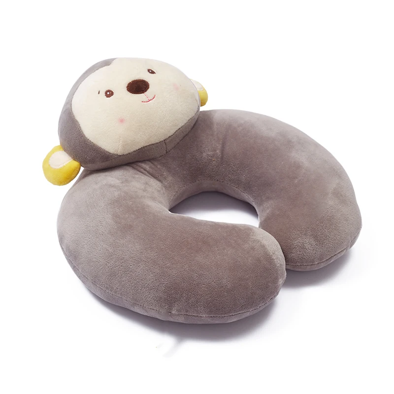 U shape custom plush stuffed animal neck pillow monkey animal pillow