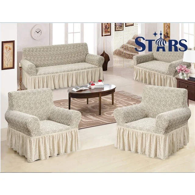 washable stretchable elastic Polyester Couch Arm Custom Sofa Covers Couch Woven Jacquard Spandex Slipcover Wholesale