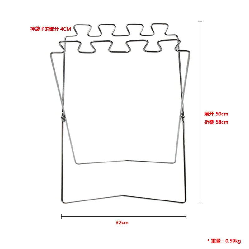 Kitchen Outdoor Foldable Recycling Collection Rubbish Trash Can Basket Waste Bin Garbage Bag Holder Rack