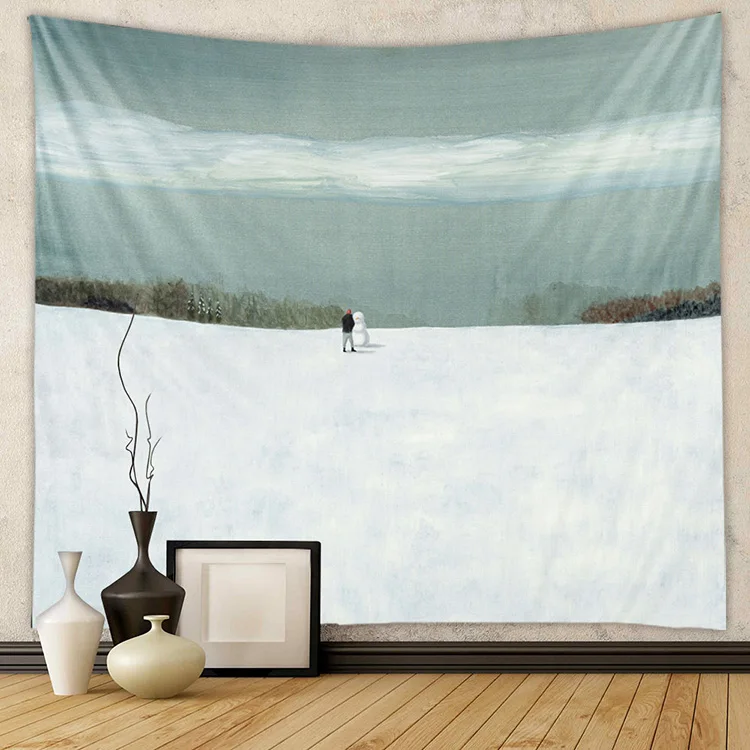 Boho Geometric Minimalist Line Abstract Landscape Tapestry Modern Rectangular Rug