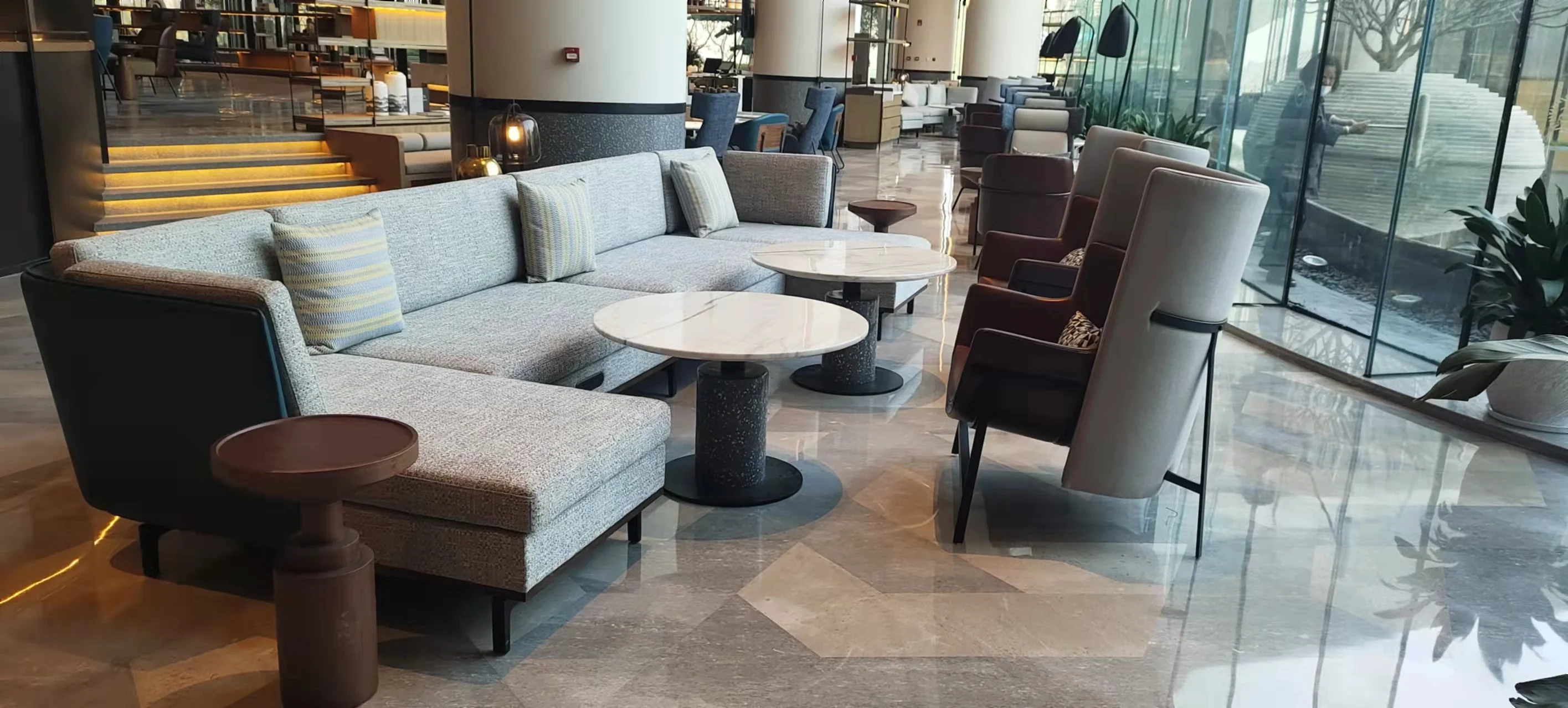 Min-otti Furniture khaki modern bedroom bed set king size Italian design queen size leather bed frame