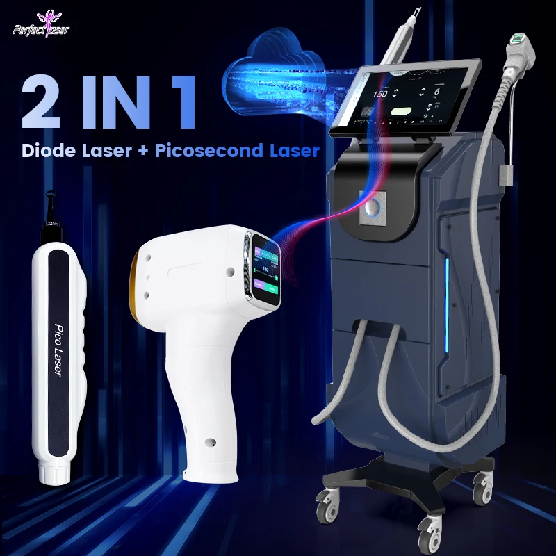 OEM Multifunctional Beauty Machine nd yag Laser Picosecond Tattoo Removal Picosecond 808nm ice  Diode Laser Hair Removal Machine